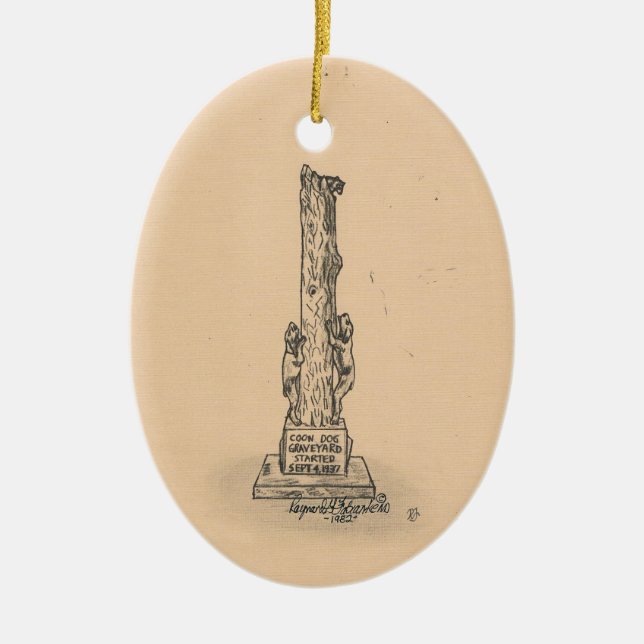 Ornamento De Cerâmica Monumento à Base de Cão Monumento Cerâmico (Frente)