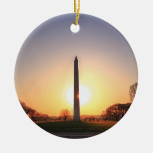 Ornamento De Cerâmica Monumento a Washington no Sunset
