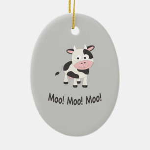 Ornamento De Cerâmica Moo Moo Moo Cute Cartoon
