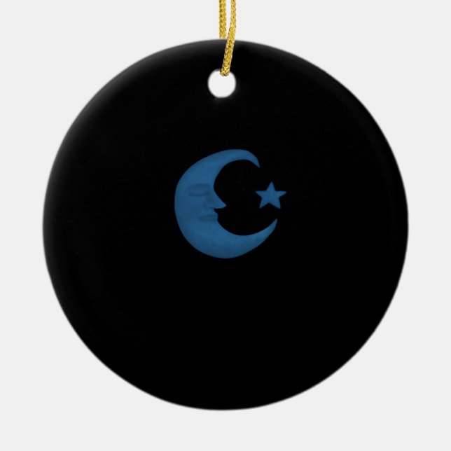 Ornamento De Cerâmica Moon Whimsigoth (Frente)