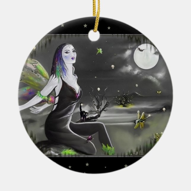 Ornamento De Cerâmica Moonlight Singer Fairy (Frente)