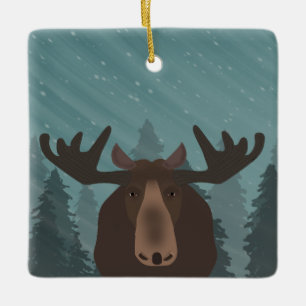 Ornamento De Cerâmica Moose Ornament