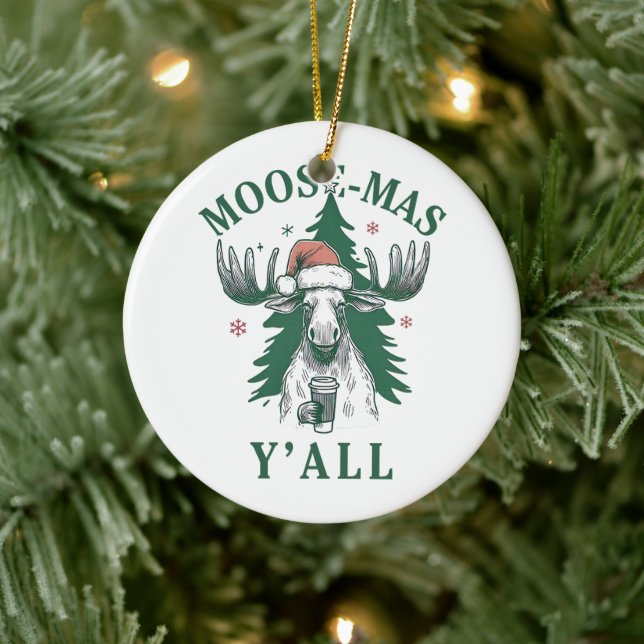Ornamento De Cerâmica Moosemas Y'all (Árvore)