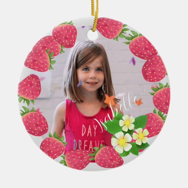 Ornamento De Cerâmica Morango (Frente)