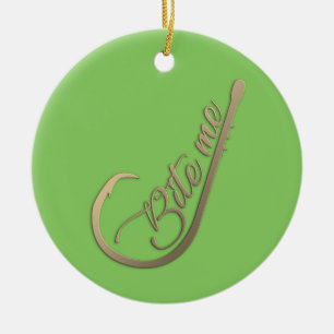 Ornamento De Cerâmica Morda-me pesca engraçada