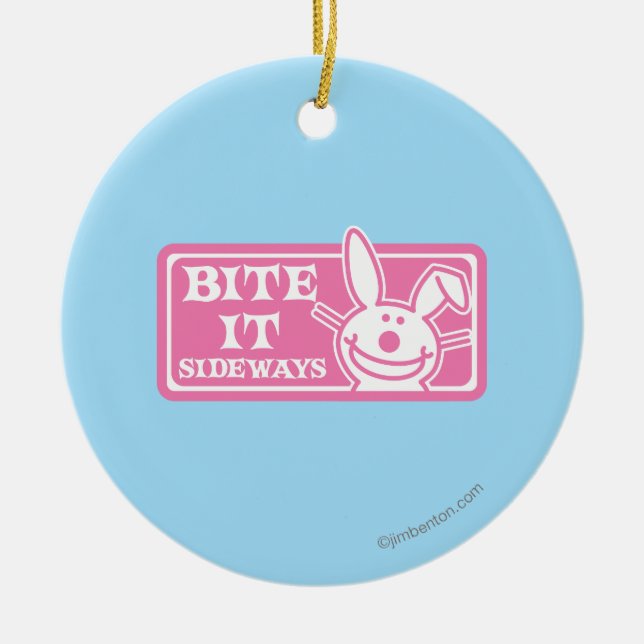 Ornamento De Cerâmica Morda-o lateralmente (Frente)