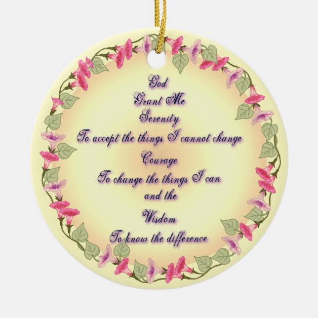 Ornamento De Cerâmica Morning Serenity Prayer   (Frente)