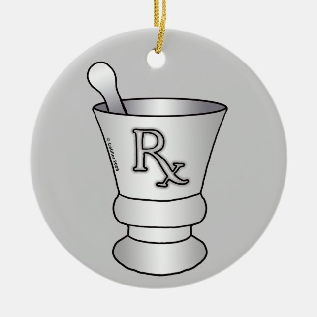 Ornamento De Cerâmica Mortar Pestle (Frente)