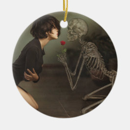 Ornamento De Cerâmica Morte e jovem mulher