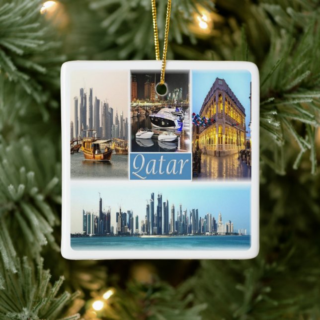 Ornamento De Cerâmica mosaico zQA003 de QATAR, Ásia, (Árvore)