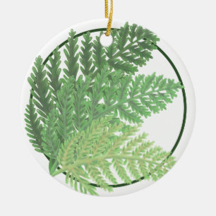 Ornamento De Cerâmica Moss Green Fern