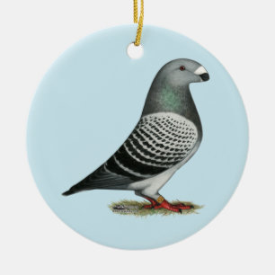 Ornamento De Cerâmica Mostrar Pombo Azul Raciador