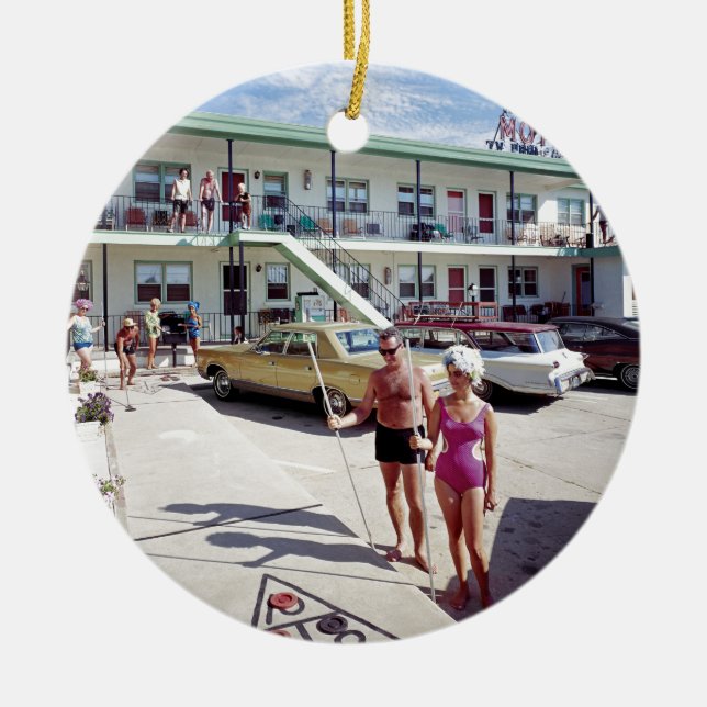 Ornamento De Cerâmica Motel da angra do resto nos anos 60 (Frente)