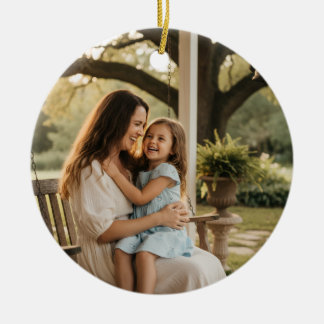Ornamento De Cerâmica Mother daughter love photo mothers day family gift