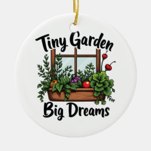 Ornamento De Cerâmica Motivação de Jardim Pequeno e Grandes Sonhos Plant