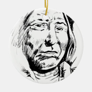 Ornamento De Cerâmica Motivação do desenho de tinta principal indiano