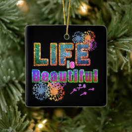 Ornamento De Cerâmica Motivação Inspira Bonito vida linda e elegante