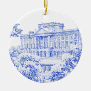 Ornamento De Cerâmica Motivos de Pemberley (azul) -