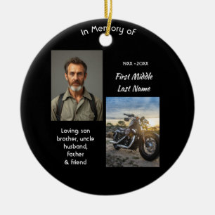 Ornamento De Cerâmica Moto Chopper de Lembrança Memorial