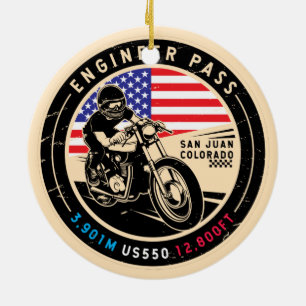 Ornamento De Cerâmica Moto Colorado Pass engenheiro