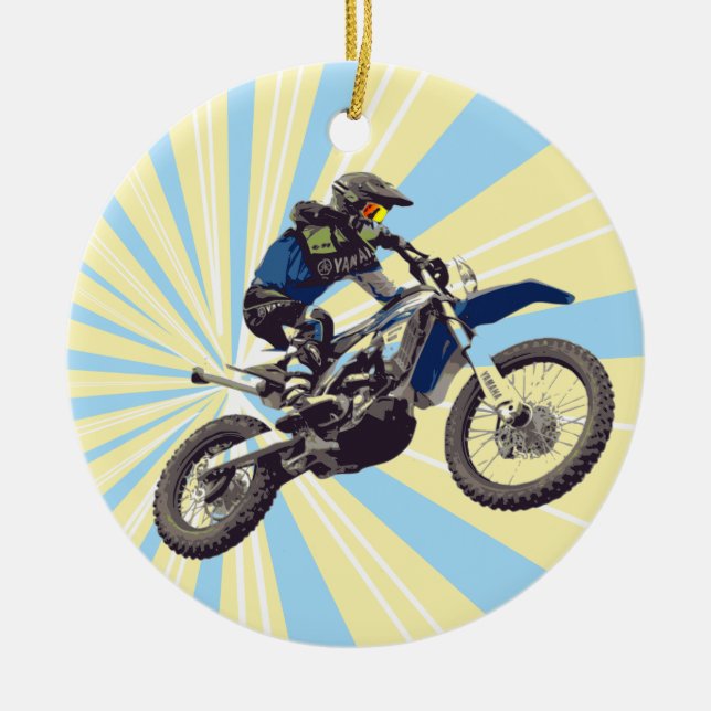 Ornamento De Cerâmica Motocross (Frente)