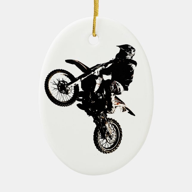Ornamento De Cerâmica Motocross motocicleta (Frente)