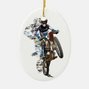 Ornamento De Cerâmica Motocross no deserto com partes de voo