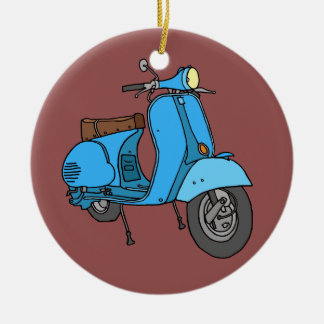 Ornamento De Cerâmica Motoneta azul (Vespa)