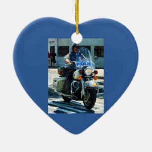 Ornamento De Cerâmica Motorcycle Cop