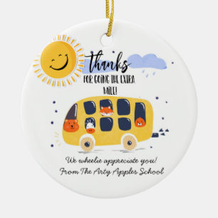 Ornamento De Cerâmica motorista de ônibus escolar obrigado você por ir
