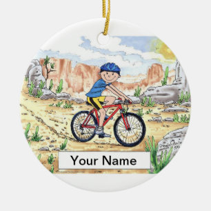 Ornamento De Cerâmica Mountain Bike - Homem