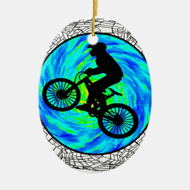 ORNAMENTO DE CERÂMICA MOUNTAIN BIKE SEGUIDO (Frente)