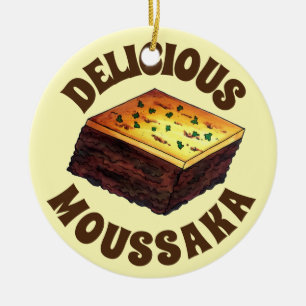 Ornamento De Cerâmica Moussaka - Comida grega do Mediterrâneo - Batata