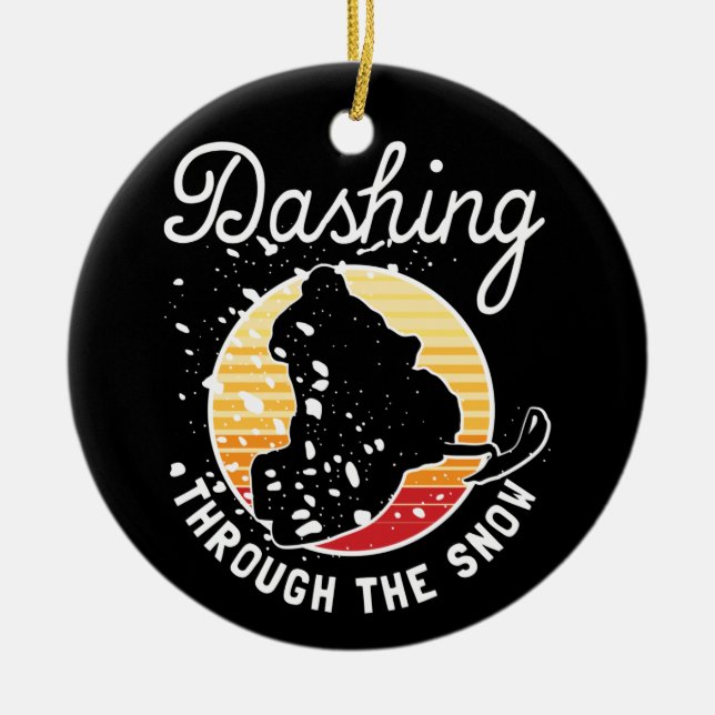 Ornamento De Cerâmica Movimentação de neve - Piscando Pela Neve (Frente)