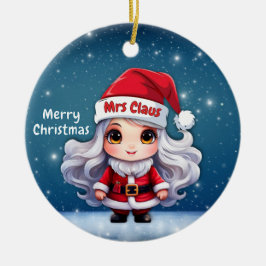 Ornamento De Cerâmica Mrs Claus Santa Hat🤶 🎄