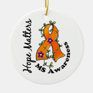 Ornamento De Cerâmica MS das matérias da esperança da fita 4 da flor