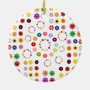 Ornamento De Cerâmica Muitas Flores