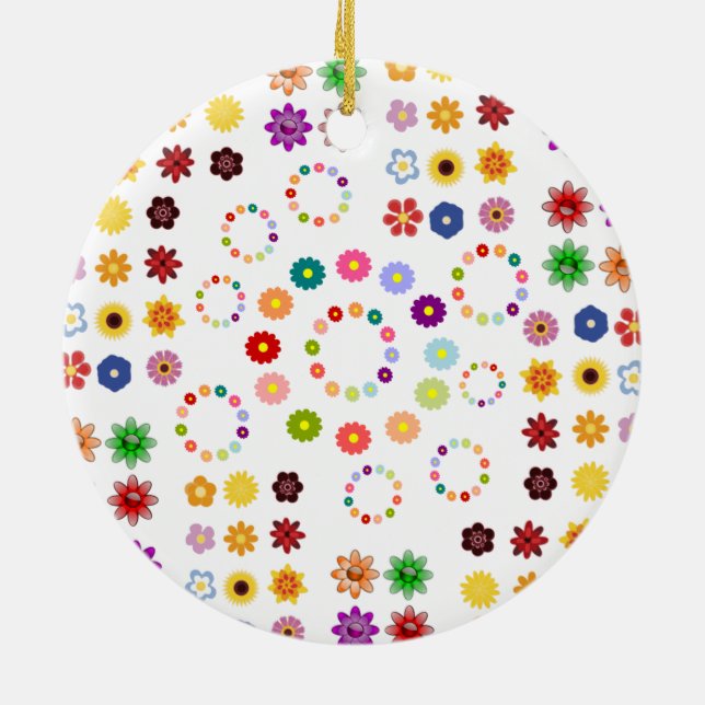 Ornamento De Cerâmica Muitas Flores (Traseira)