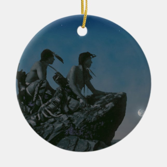 Ornamento De Cerâmica Muitas luas há (Frente)