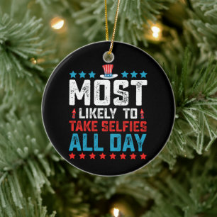 Ornamento De Cerâmica Muito provavelmente tirará selfies o dia todo 4 de