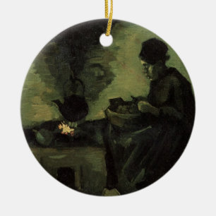 Ornamento De Cerâmica Mulher Camponesa junto à Lareira por Vincent van G