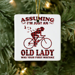 Ornamento De Cerâmica Mulher ciclista, supondo que eu sou apenas uma vel