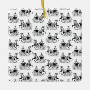 Ornamento De Cerâmica Mulher Clássica com COR PERSONALIZADA Carruagem