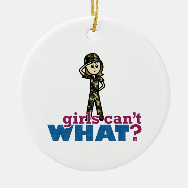 Ornamento De Cerâmica Mulher da Força Aérea (Frente)