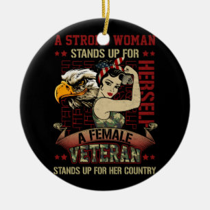 Ornamento De Cerâmica Mulher Forte Lady Veteran Levanta-Se Para H