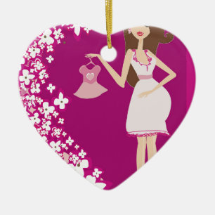 Ornamento De Cerâmica mulher grávida morena