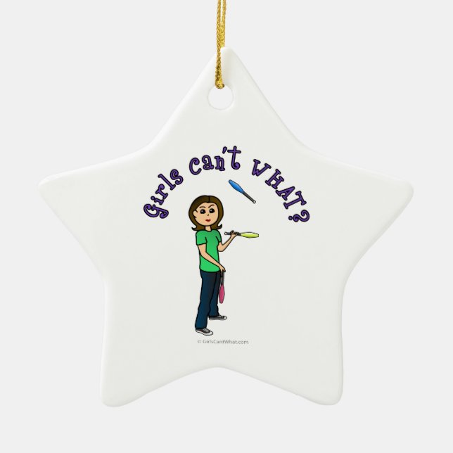 Ornamento De Cerâmica Mulher-Juggler (Frente)