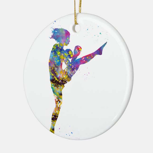 Ornamento De Cerâmica Mulher kickboxer (Esquerda)