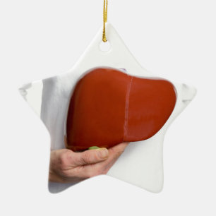 Ornamento De Cerâmica Mulher que guardara o modelo humano do fígado no