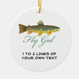 Ornamento De Cerâmica Mulher que pesca voo